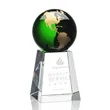Heathcote Globe Award - Green/Gold | https://www.bestnamebadges.com