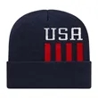 Patriotic Knit Cap with Cuff | https://www.bestnamebadges.com