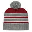 Double Stripe Knit Cap with Ribbed Cuff | https://www.bestnamebadges.com
