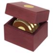 JAFFA® Four Coasters with Solid Cherry Chest | https://www.bestnamebadges.com