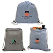 Huron Recycled Cotton Drawstring Tote | https://www.bestnamebadges.com