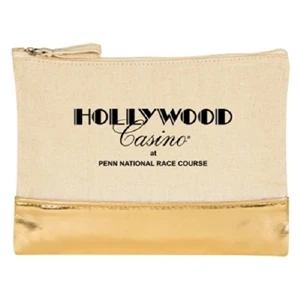 12 oz. Cotton Cosmetic Bag With Metallic Accent | https://www.bestnamebadges.com