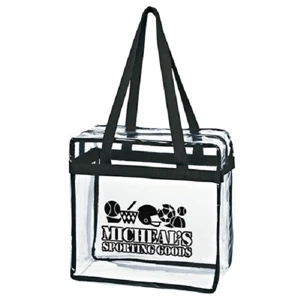 Clear Tote Bag With Zipper | https://www.bestnamebadges.com
