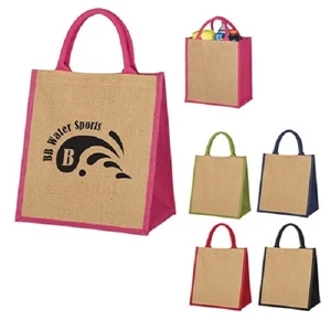 Escape Jute Tote Bag | https://www.bestnamebadges.com
