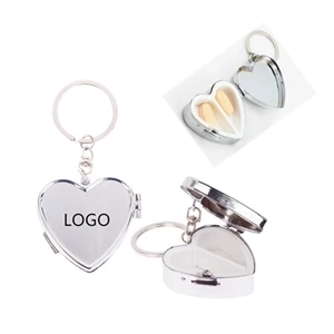 Metal Outdoor Heart-Shaped Pill Case Keychain Ornament