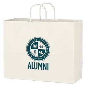Kraft Paper White Shopping Bag | https://www.bestnamebadges.com