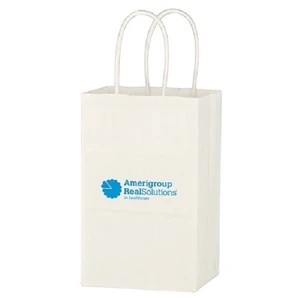 Kraft Paper White Shopping Bag | https://www.bestnamebadges.com