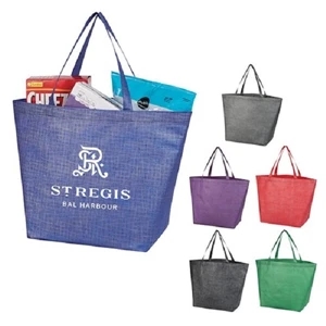 Non-Woven Crosshatched Tote Bag | https://www.bestnamebadges.com