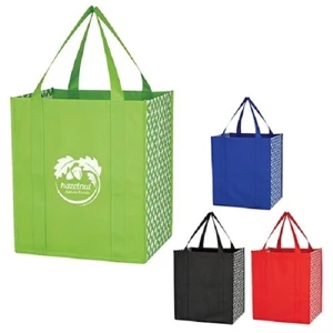 Non-Woven Curved Diamond Tote Bag | https://www.bestnamebadges.com