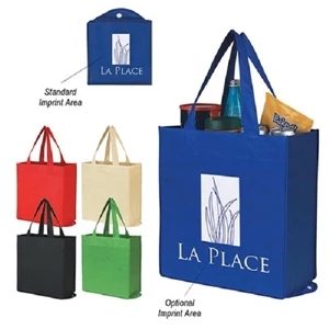 Non-Woven Foldable Shopper Tote Bag | https://www.bestnamebadges.com