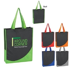Non-Woven Tote Bag With Accent Trim | https://www.bestnamebadges.com