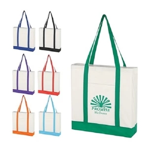 Non-Woven Tote Bag With Trim Colors | https://www.bestnamebadges.com