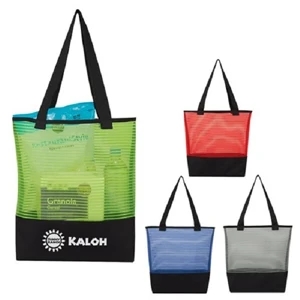 Sheer Mesh Pinstripe Tote Bag | https://www.bestnamebadges.com