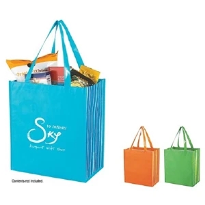 Shiny Laminated Non-Woven Tropic Shopper Tote Bag | https://www.bestnamebadges.com