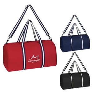 Striped Handle Duffel Bag | https://www.bestnamebadges.com