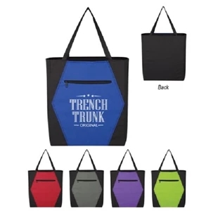 Two-Tone Hexagon Tote Bag | https://www.bestnamebadges.com