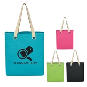 Vibrant Cotton Canvas Tote Bag | https://www.bestnamebadges.com