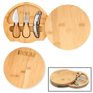 Gouda Mini Bamboo Cheese Board Knife Set | https://www.bestnamebadges.com