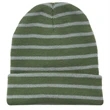 Striped Beanie w/ Custom Embroidery Two-Tone Beanies | https://www.bestnamebadges.com