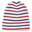 Striped Beanie w/ Custom Embroidery Two-Tone Beanies | https://www.bestnamebadges.com