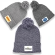PomPom Knit Beanie w/ Custom Embroidery | https://www.bestnamebadges.com