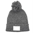 PomPom Knit Beanie w/ Custom Embroidery | https://www.bestnamebadges.com