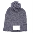 PomPom Knit Beanie w/ Custom Embroidery | https://www.bestnamebadges.com