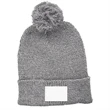 PomPom Knit Beanie w/ Custom Embroidery | https://www.bestnamebadges.com