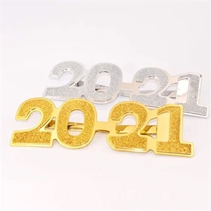Novelty 2021 Glitter New Year Promotional Glasses