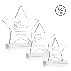 Chippendale Star Award - White | https://www.bestnamebadges.com