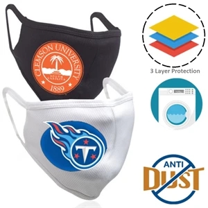 3 Layer Custom Face Mask w/ Full Color Logo & Elastic Loop | https://www.bestnamebadges.com