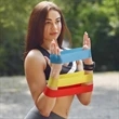 Yoga Resistance Bands with Pouch | https://www.bestnamebadges.com