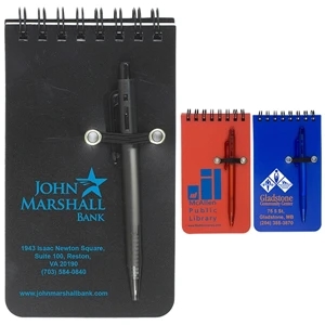 MONTEREY Pocket Sized Spiral Jotter Notepad Notebook w/ Pen | https://www.bestnamebadges.com