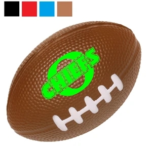 Football Shaped Stress Ball w/ Custom Logo | https://www.bestnamebadges.com