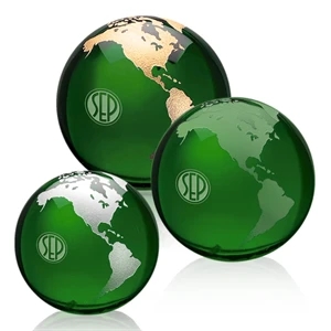 Globe Paperweight - Green | https://www.bestnamebadges.com