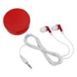 Earbuds In Round Plastic Case | https://www.bestnamebadges.com