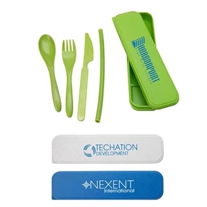 Alameda Wheat Straw Cutlery Set | https://www.bestnamebadges.com