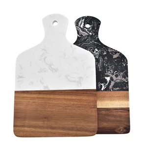 White/Black Marble Wooden Cheese Cutting Board Serving Tray