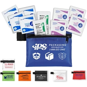Dallas 10 Piece Antiseptic First Aid Kit in Zipper Pouch | https://www.bestnamebadges.com