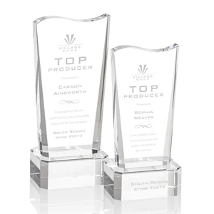 Violetta Award on Base - Clear | https://www.bestnamebadges.com