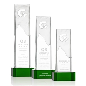 Rushmore Award on Base - Green | https://www.bestnamebadges.com