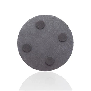 Round Slate Coasters w/ Custom Imprint & EVA Bottom Pad