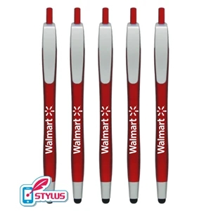Metallic Colored "Wide-Clip" Stylus Click Pen