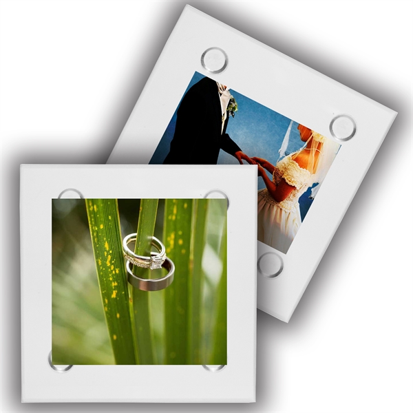 Full Color 4" Square Clear Glass Coaster w/ Custom Imprint