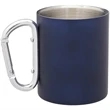 10 oz Stainless Steel Coffee Mugs w/ Custom Logo & Carabiner | https://www.bestnamebadges.com