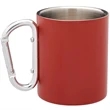 10 oz Stainless Steel Coffee Mugs w/ Custom Logo & Carabiner | https://www.bestnamebadges.com