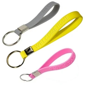 Silicone Debossed Keytag w/ Custom Logo & Keyring
