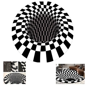 3D Vortex Illusion Rugs Round 23 5/8"