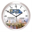 10"  Brushed Metal Wall Clock | https://www.bestnamebadges.com