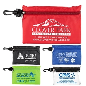 Milos Large Zipper Storage Pouch with Plastic Hook | https://www.bestnamebadges.com